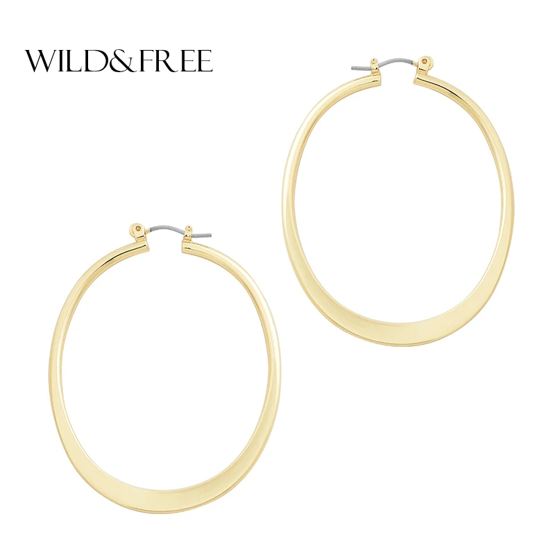 Wild & Free высокое качество большие круглые серьги в виде колец Классический
