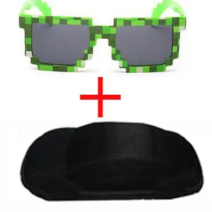 green aand blackcase Длинный Хранитель винтажные квадратные новые мозаичные солнцезащитные очки унисекс солнцезащитные очки модные очки с чехлом детский подарок для детей - Цвет линз: green aand blackcase
