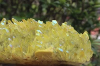 1063 grams of natural quartz crystal yellow angel aura of magic wands ab