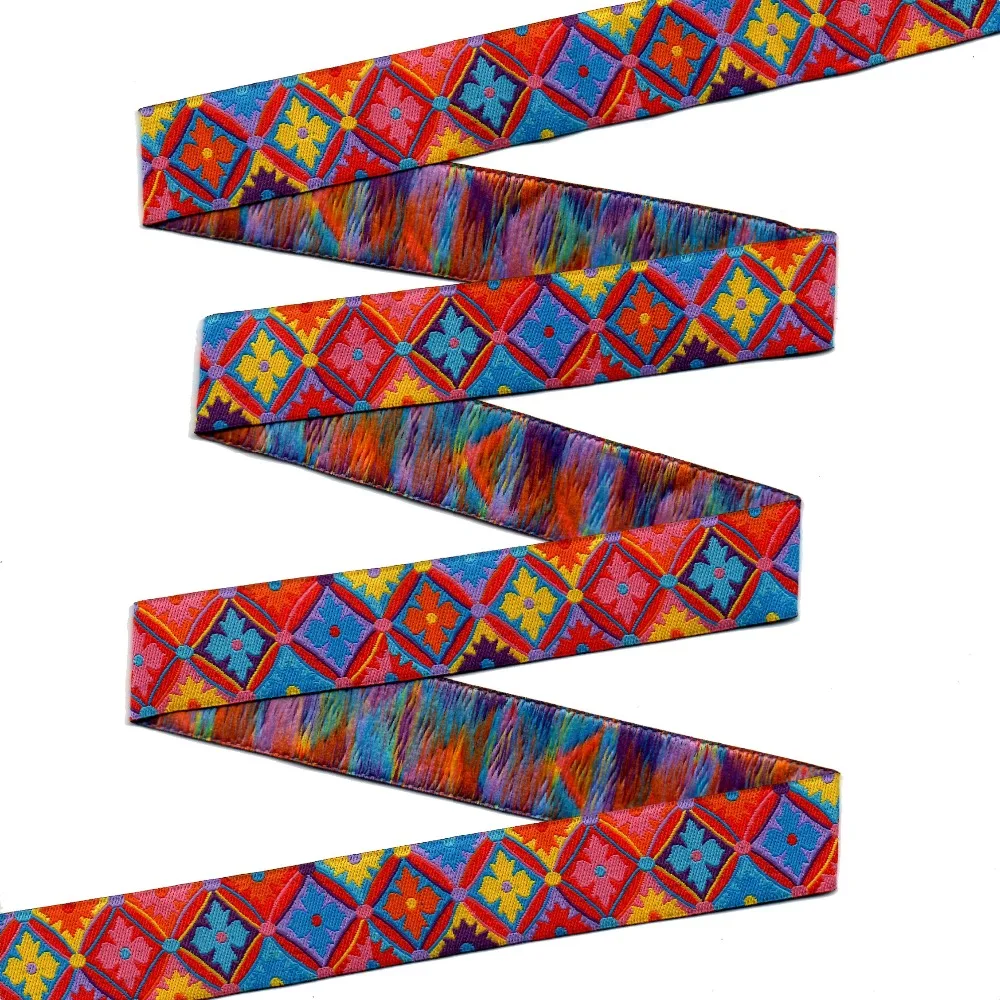 

ZERZEEMOOY 3/8" 5/8" 7/8" 10mm 16mm 22mm 10yards/lots Polyester Colorful geometric flower Cartoon Woven Jacquard Ribbon