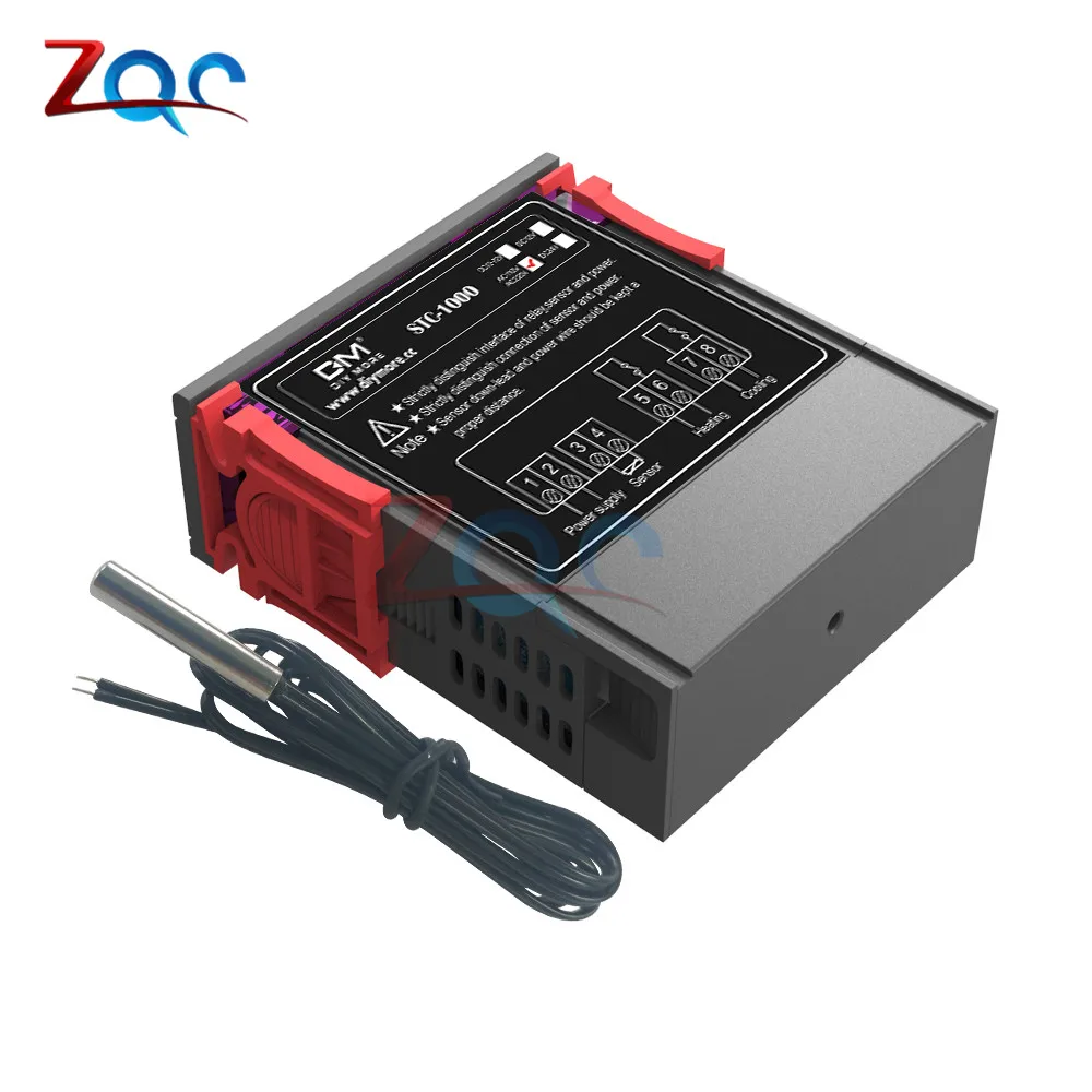 DC 12V 24V AC 110V 220V светодиодный цифровой Температура Управление; терморегулятор Термостат Управление W/нагревателем и охладителем зонд