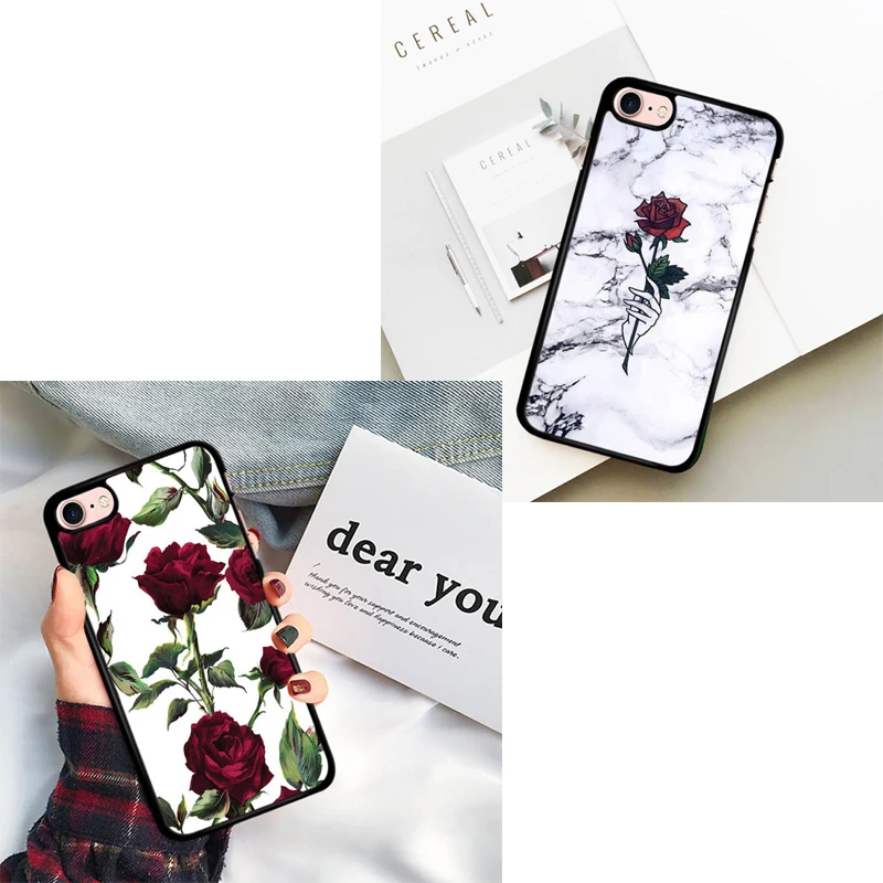 Fashion Flower Case For iPhone 7 8 Plus XS Max XR Women Rose Floral Phone X 6 6S 5 SE TPU Shell Cover | Мобильные телефоны и