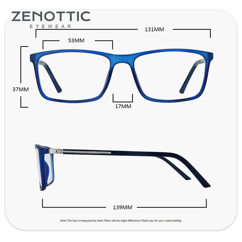 Очки ZENOTTIC, оправа, мужские очки, квадратные, модные, оптические, по рецепту, очки для чтения, прогрессивные очки BT2201