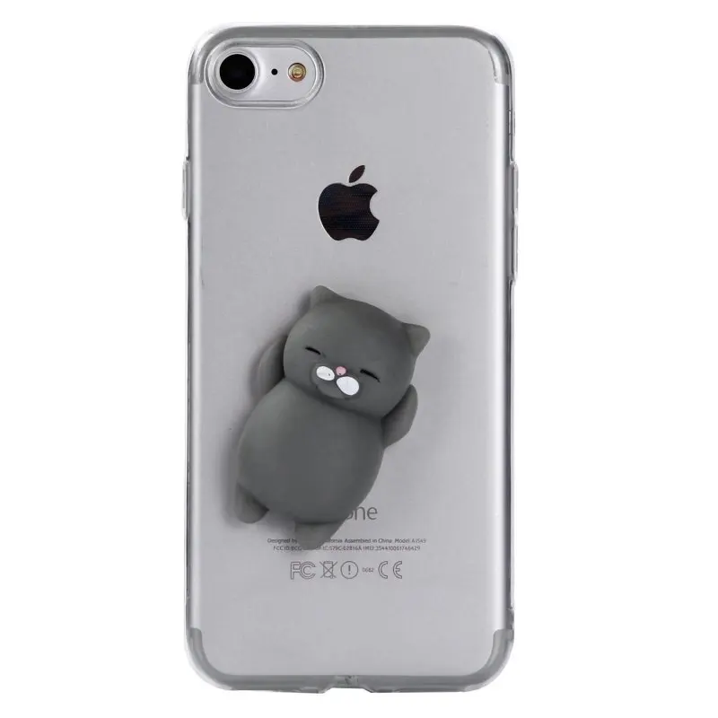 Для iPhone SE 3D милый мягкий Чехол резиновый Кот утка Capinha для 5 5S 6 6s s 7 8 Plus 6Plus 7Plus X Hoesje
