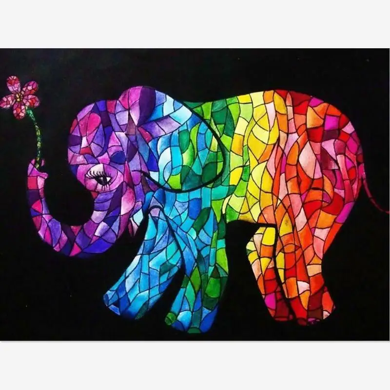 5D алмазная живопись сделай сам вышивка крестиком витражная мозаика Elepha