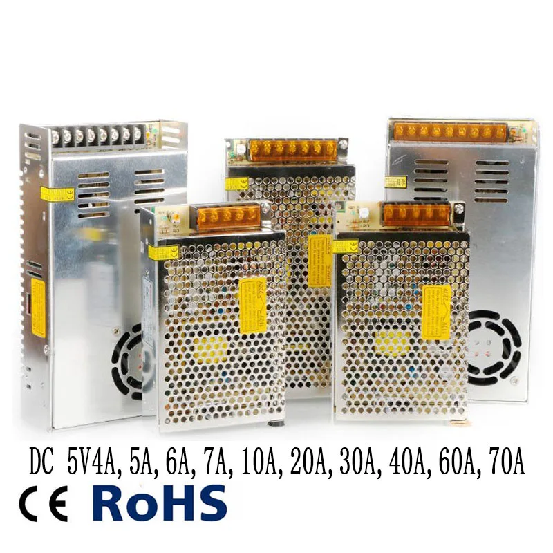 DC 5 v переключатель напряжения питания 4A, 5A, 6A, 7A, 10A, 20A, 30A, 40A, 60A, 70A, переключатель переменного тока 110 В/220 В 20 Вт 25 Вт 30 Вт 35 Вт 50 Вт 100 Вт 150 Вт 200 Вт