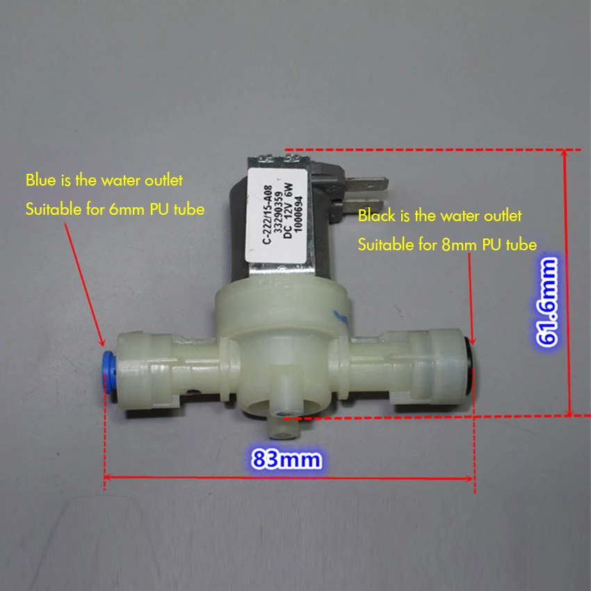 Соленоидный клапан постоянного тока 12 В 6 Вт нормально закрытый очиститель воды