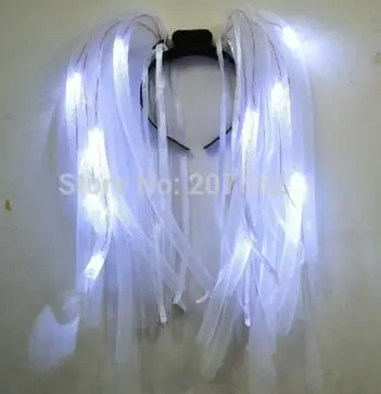 white Новинка 100 шт./лот мигает с Ума Волос светодио дный лапши оголовье hairband dreadlock парик для вечерние поставки - Цвет: white