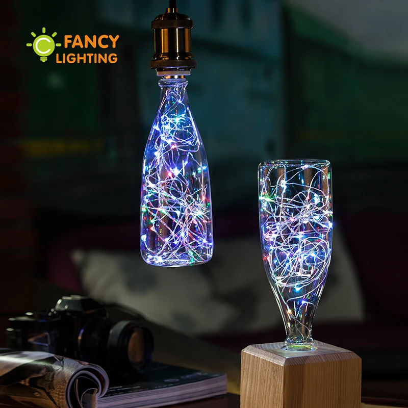 Led bulb Winebottle RGB led lamp E27 Decorative bombillas for Gift home/living room/bedroom decor 110V 220V ampoule | Лампы и