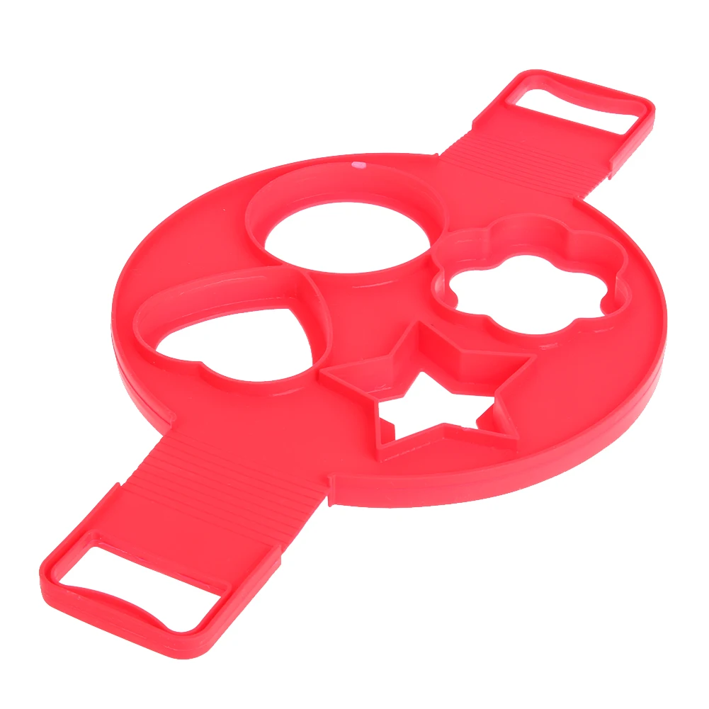 4 Holes Nonstick Pancake Maker Silicone Frying Eggs Pancake Mold Flower Round Star Heart Shape Egg Ring Kitchen Accessories