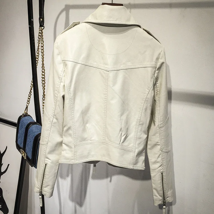 Черная куртка из искусственной кожи женские крутые облегающие Короткие