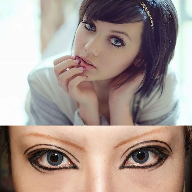 Женская подводка для глаз стойкая водостойкая кисть подводки с точилкой