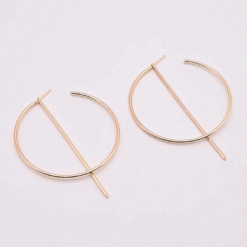 Большие круглые серьги в стиле ретро металлические женские ювелирные украшения