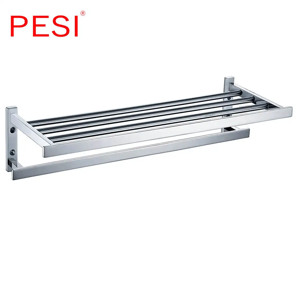 Towel shelf A Все держать полотенец для ванной набор крючок для полотенец стойки для полотенец Бар Полка держатель для бумаги держатель для зубной щетки аксессуары для ванной комнаты, хром - Цвет: Towel shelf A