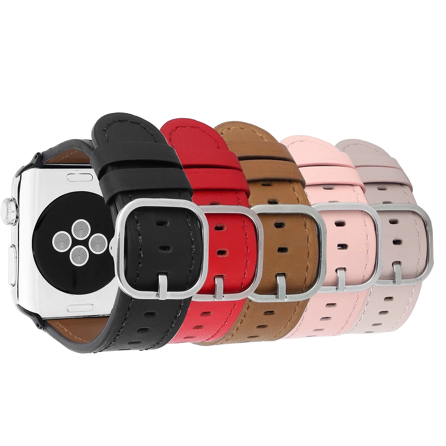 Натуральная кожа ремешок для наручных часов Apple Watch Series 5 4 3 2 1 группа классический