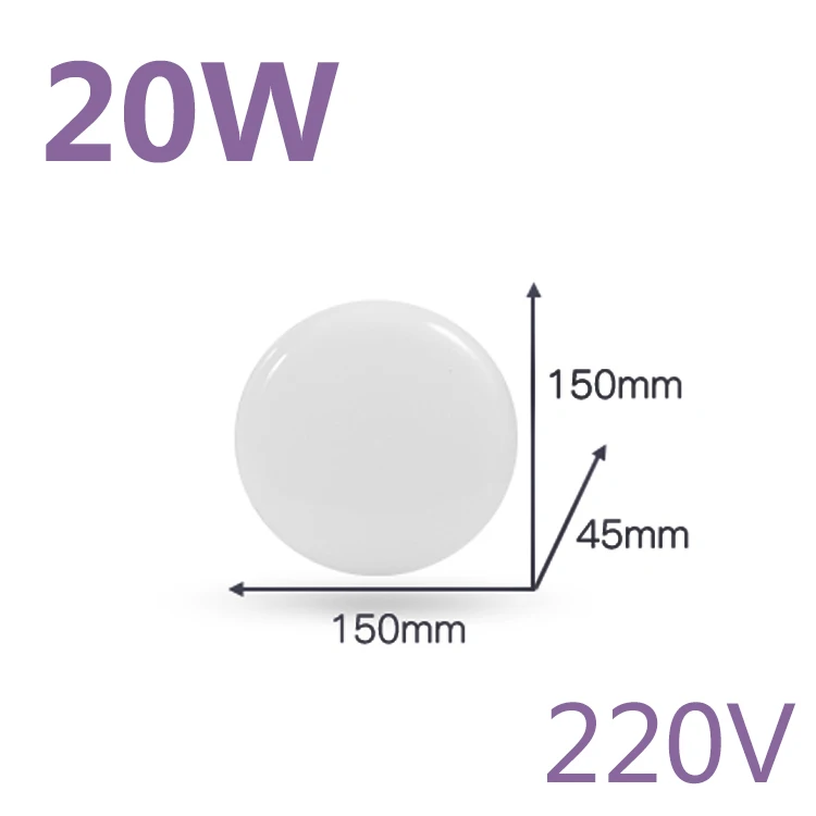 20W Ceiling Light Светодиодный потолочный светильник 50 Вт, 30 Вт, 20 Вт, 15 Вт, 12 Вт, светодиодный панельный светильник 220 В, современные потолочные лампы, поверхностное крепление для гостиной, Домашний Светильник ing - Цвет корпуса: 20W Ceiling Light