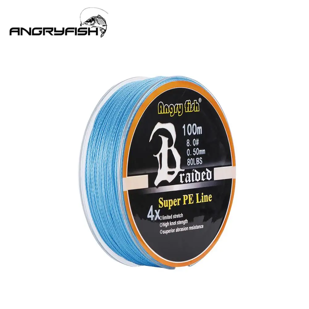 ANGRYFISH Diominate PE линия 4 нити Плетеный 100 м/109yds очень прочный рыболовный линия 10LB-80LB
