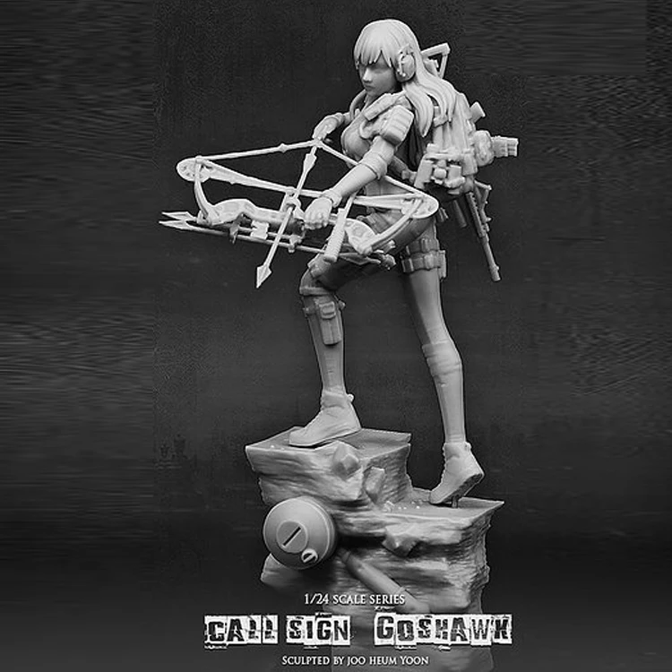 1/24 (75 мм) знак вызова Goshawk красота Смола шутер женщины solider DIY игрушки куклы сделать