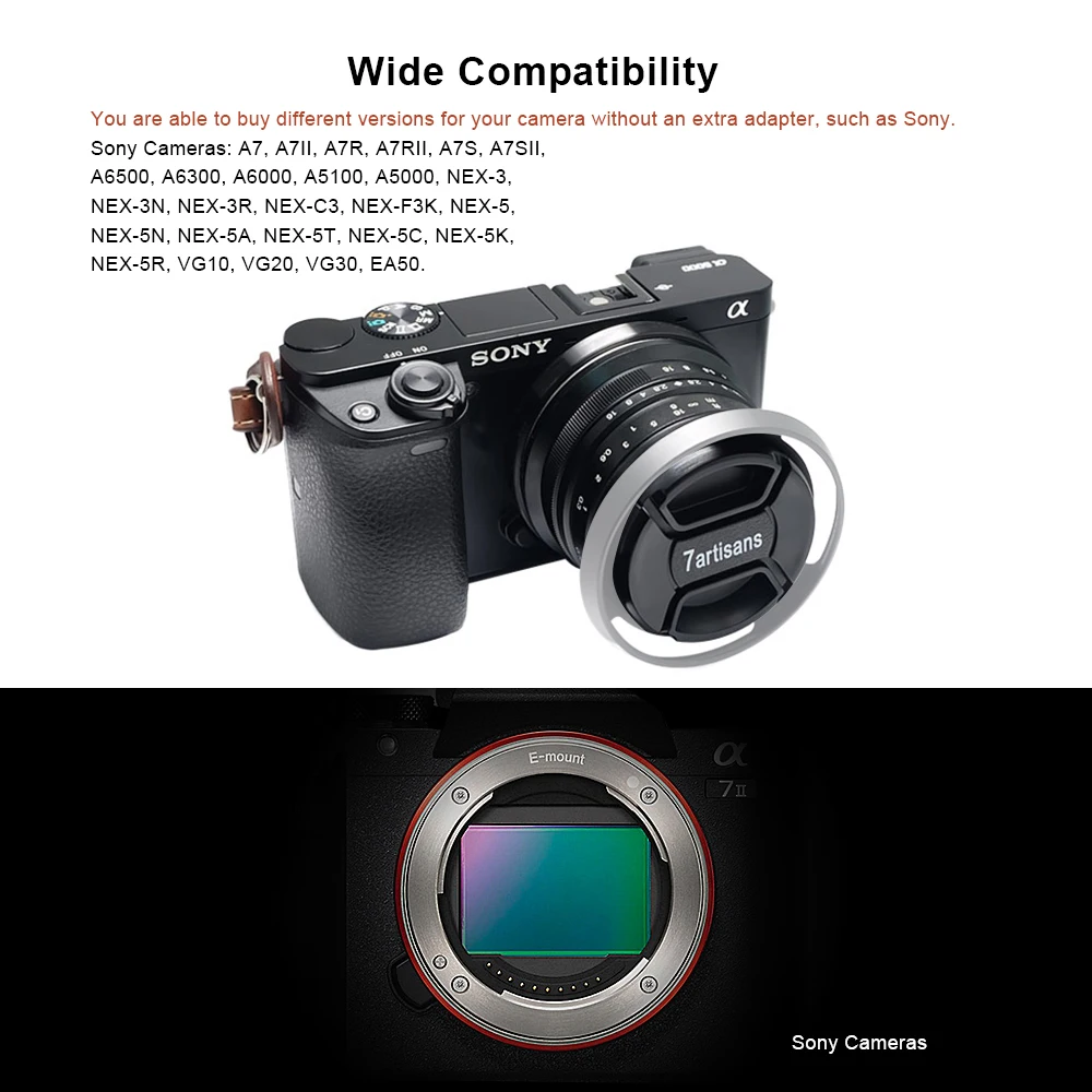 7 ремесленников 25 мм F1.8 Prime объектив для sony E крепление для камер Fujifilm и Micro 4/3 A7 A7II A7R G1 G2 G3 X-A1 X-A10 с блендой