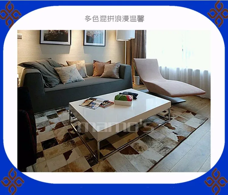 

2018 free shipping 100% natural genuine cowhide decorative carpet tiles