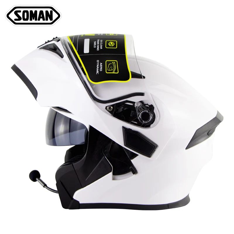 Гоночные мотоциклетные шлемы SOMAN 955-BT встроенный Bluetooth мотоциклетный шлем