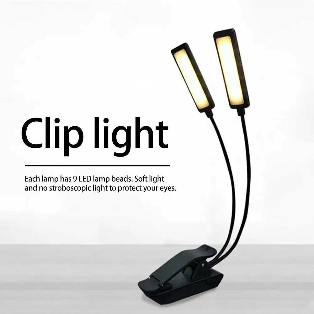 9LED настольная лампа 4,5 в usb зарядка двойной источник света затемнения Клип Настольная лампа пианино музыка свет клип настольные лампы 3000-6000 К