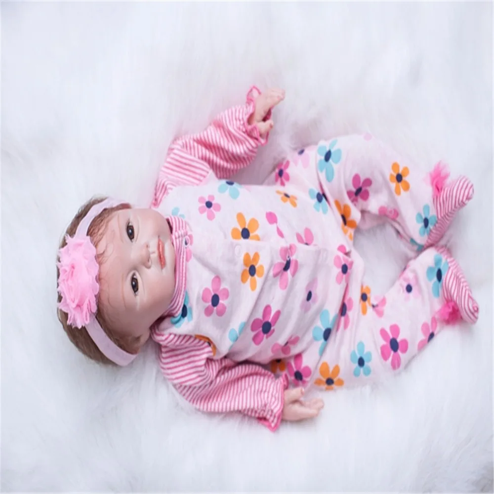 22 дюйма 55 см силиконовые куклы для новорожденных Реалистичная кукла красочные