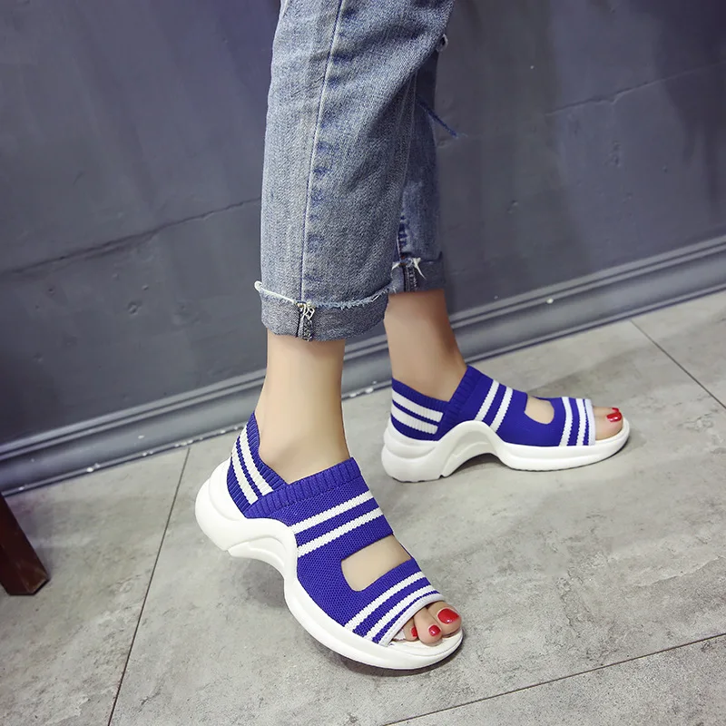 Женские босоножки коллекция 2019 года Новая Летняя женская обувь Вязаные сандалии