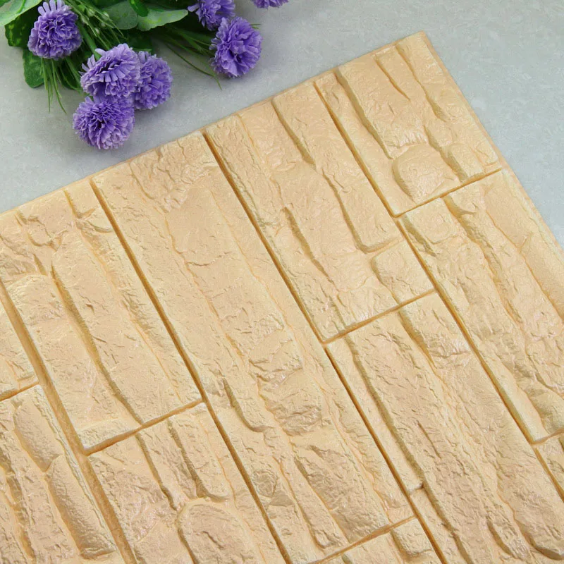 Light yellow 60x30cm DIY 3D кирпичная ПЭ Пена наклейки на стену панели комнаты наклейка каменное украшение рельефная гостиная детская безопасная спальня домашний декор - Цвет: Light yellow 60x30cm