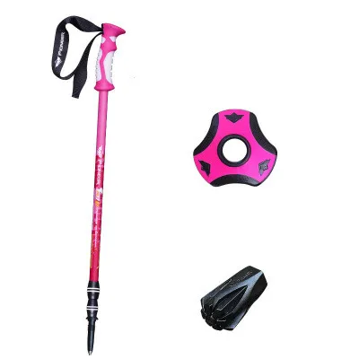 Rose Walking Stick Pioneer анти шок трости складные, для горного туризма Пеший Туризм Трость-альпеншток трости открытый трость для кемпинга лыжные палки - Цвет: Rose Walking Stick
