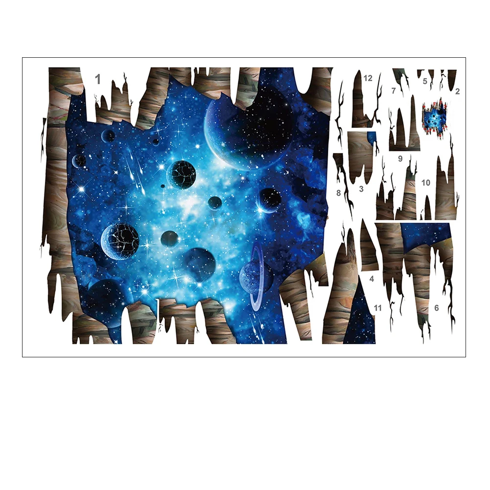 Космические 3D наклейки на стену космические настенные детская комната спальня