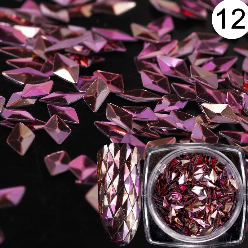 Стикер для дизайна ногтей красочные Блестящие Блестки Хамелеон Геометрия 3D