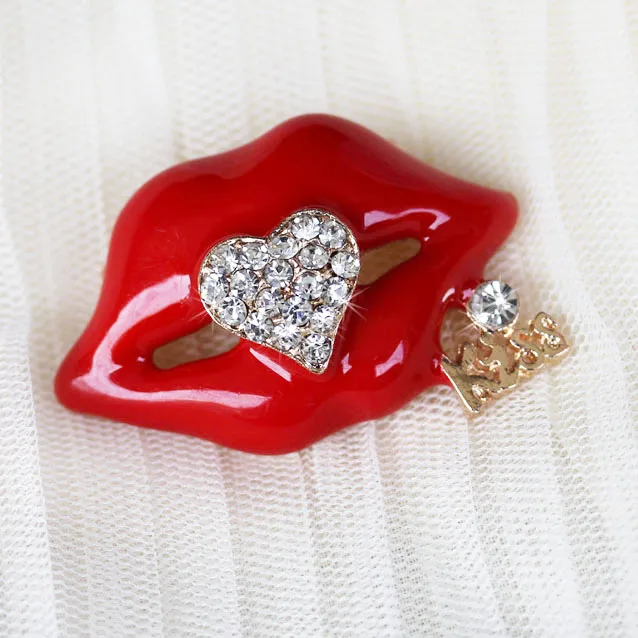 Crystal Rhinestone Mouth Style Collar Brooch For Dress DIY Crafts Cloth Decoration Scarf Buckle Pins Ornaments Accessories | Дом и сад