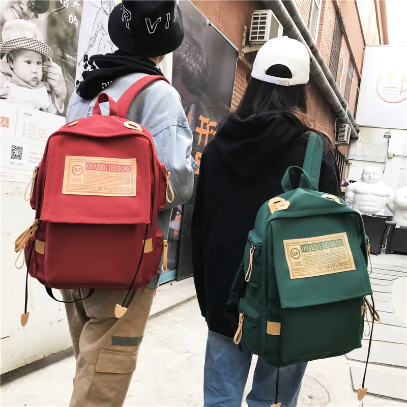 Повседневный холщовый рюкзак унисекс школьный ранец большой вместимости в стиле