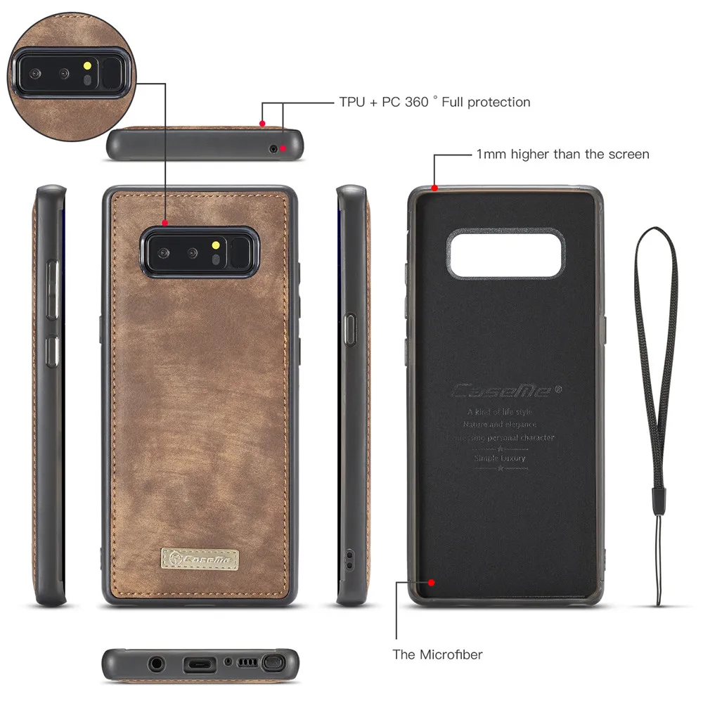 Флип-чехол из натуральной кожи для Samsung Galaxy Note 8 чехол Note8 второй слой Воловья кожа