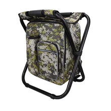 New Folding Camping Fishing Chair Stool Backpack with Cooler Insulated Picnic Bag Hiking Camouflage Seat Table Bag 2019