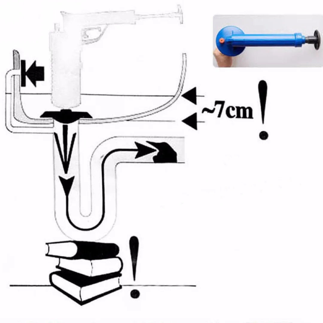 JX-LCLYL Toilet Floor Drain Canalisation Air Power Plunger Blaster Pump Cleaner Home | Дом и сад