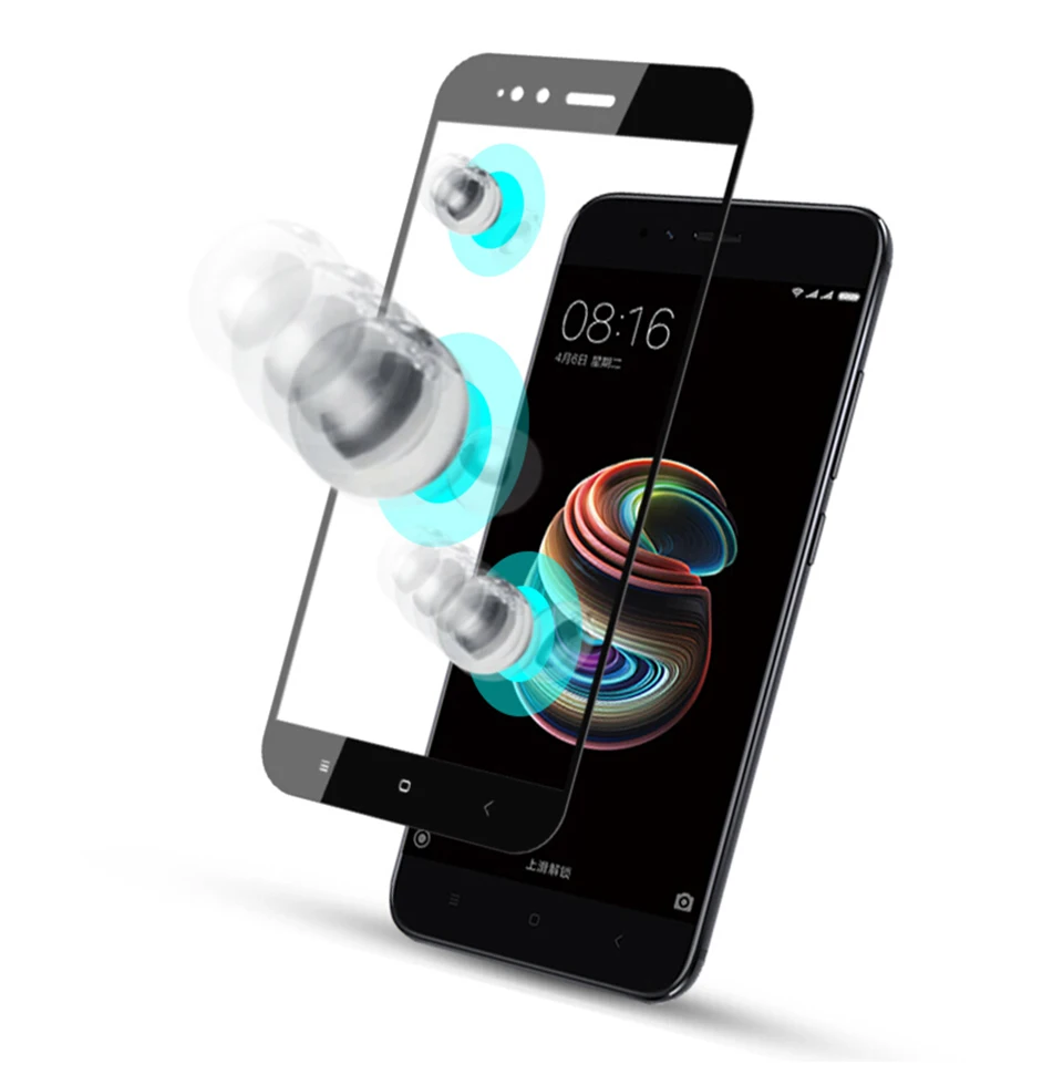 2 шт 3D Защита экрана для Xiaomi Mi A1 стекло закаленное xiaomi 5X полное покрытие |