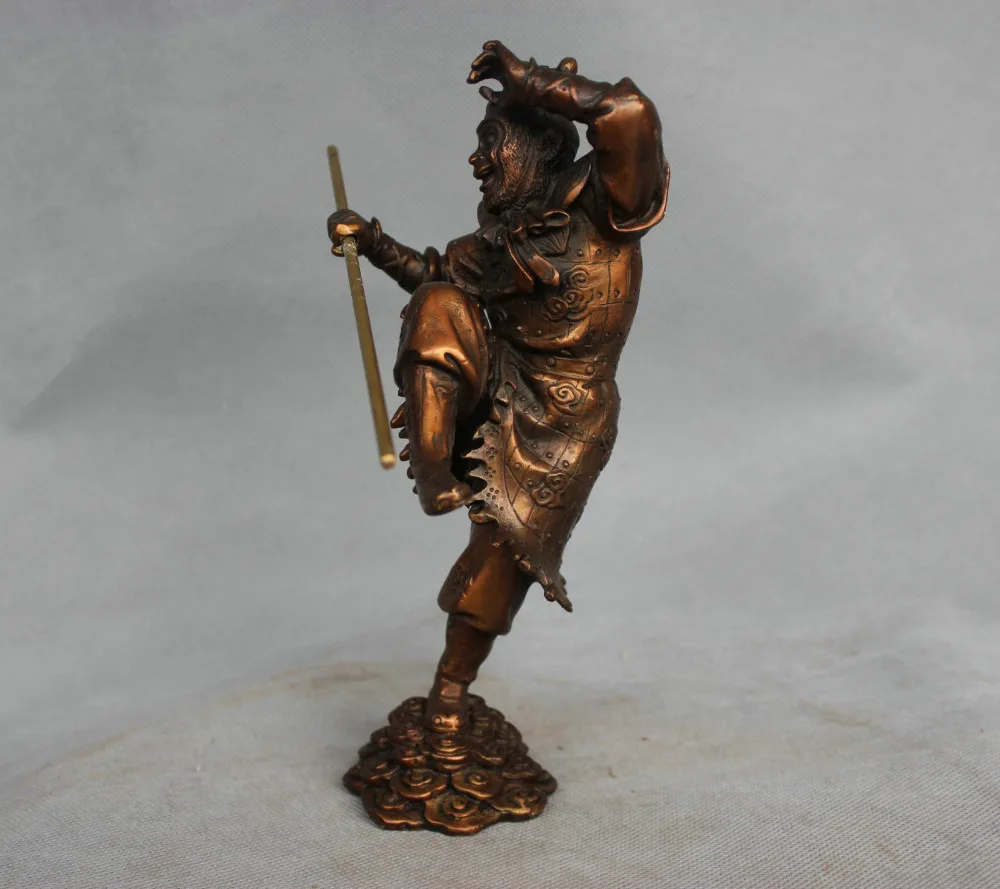 8 &quotКитайская мифология бронзовая Sun Wukong Monkey King Hold Stick статуя|statue|statue bronzestatue china |