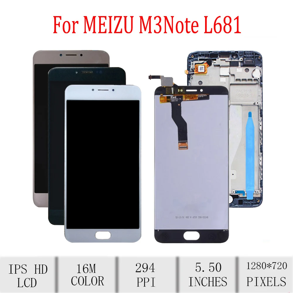 5 0 &quotBAIHUXING для Meizu M3 Note L681H ЖК-дисплей сенсорный экран с рамкой дигитайзер ЖК + |