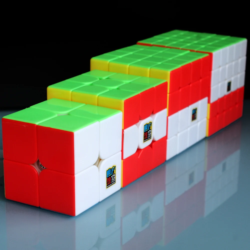 4 шт./компл. 2x2x2, 3x3x3, 4x4, 5x5x5 цветной Волшебные кубики Пазлы для мальчиков 2*2 3*3 4*4 5*5 Moyu Yuhu: Mofangjiaoshi профессиональный неокуб