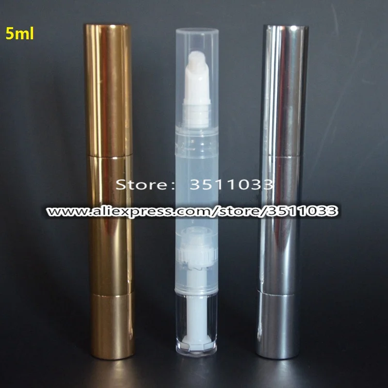 Яркий блеск для губ 5 мл Косметическая ручка Серебряная жидкая губная помада