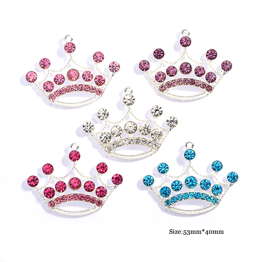 Большой принцессы корона с украшением в виде кристаллов Цвет Стразы кулон для