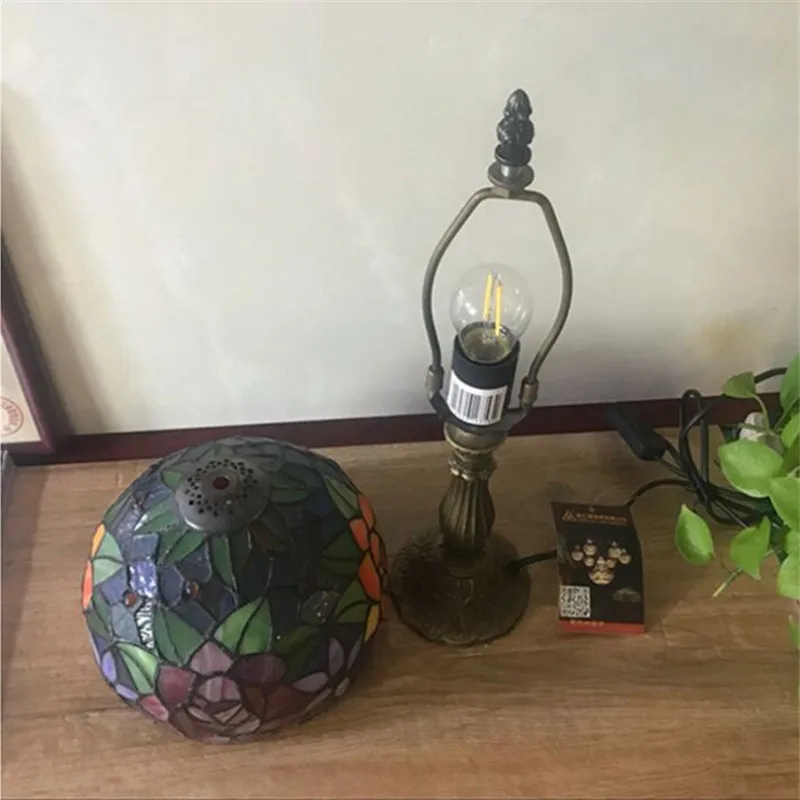 8 &quotпасторальные свежие цветы Тиффани красочные стеклянные настольные лампы для
