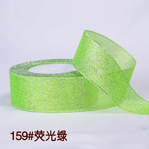 fluorescence green 25 ярдов/рулон) 40 мм цветные ленты с луком для шитья ручной работы материалы для рукоделия принадлежности для украшения свадебного торта праздничная подарочная упаковка - Цвет: fluorescence green