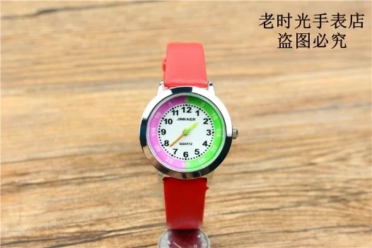 

Fashionable elementary and secondary school student cartoon quartz wrist watch child simple lovely number colorful belt watch