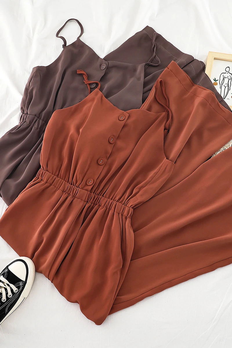 2019 Новая мода женские Комбинезоны с завышенной талией узкие свободные полоски