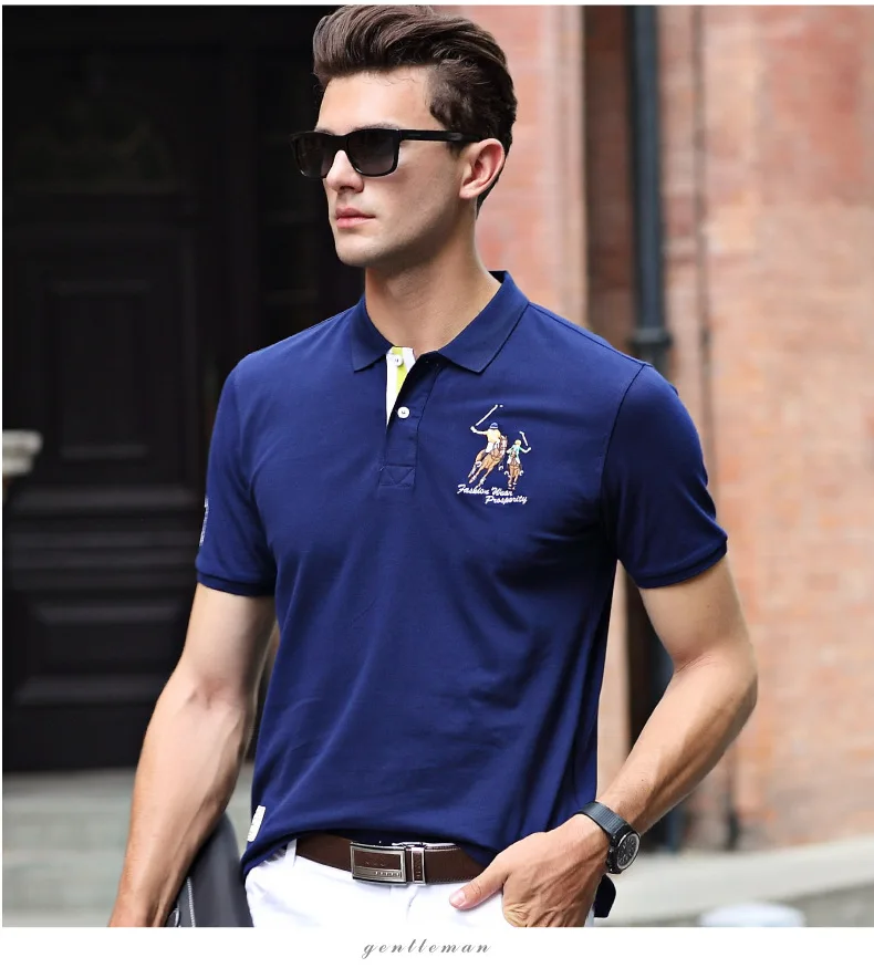 Мужская рубашка поло марки Camisa Polo рубашка Мужская дышащая хлопок Повседневная рубашка поло с коротким рукавом мужские поло Homme
