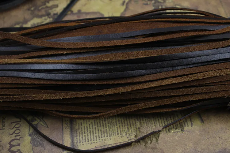 

2meter 2/3/4/5/6/8mm Genuine Flat Cow Leather Cord for DIY Necklace Bracelet Jewelry Making Accessories