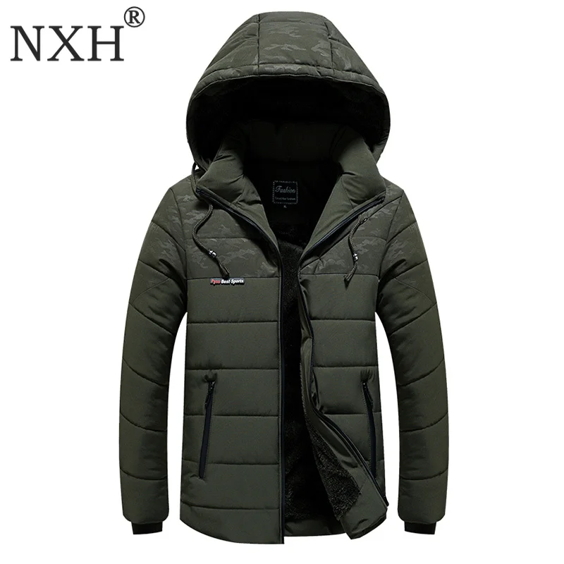 Зимнее пальто размера плюс 6XL 7XL 8XL мужское плотное теплая парка с капюшоном